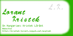 lorant kristek business card