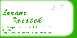 lorant kristek business card